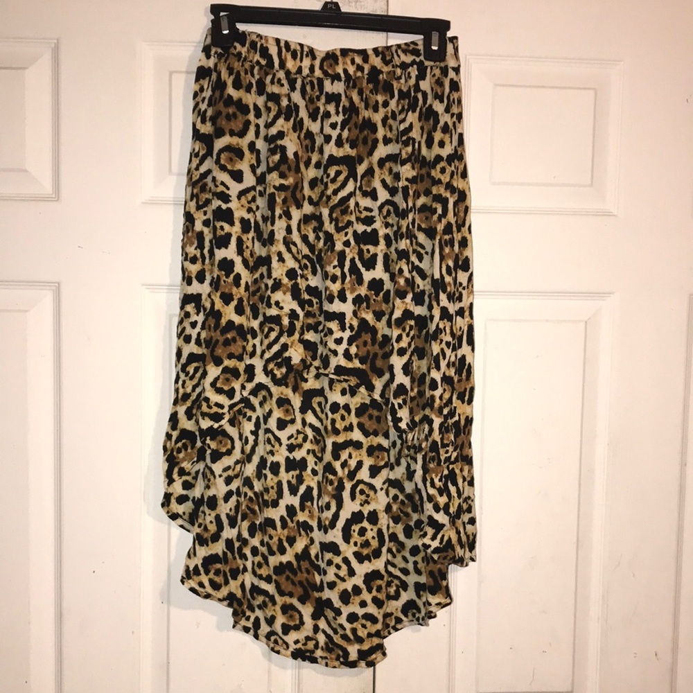 Women’s Leopard Print Hi-Low Skirt